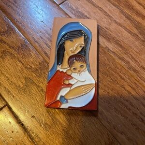 Creazioni Luciano Tile, Madonna & Child, Small 2" x 4", Italy, Hand Painted